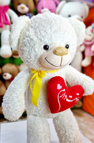 عروسک خرس قلب بدست طرح پارچه فر